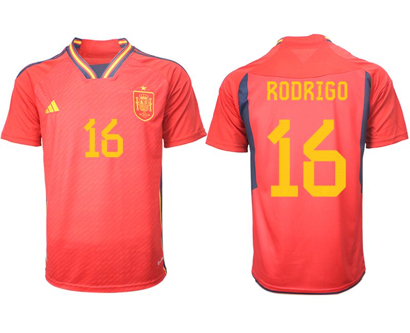 Men 2022 World Cup National Team Spain home aaa version red 16 Soccer Jerseys